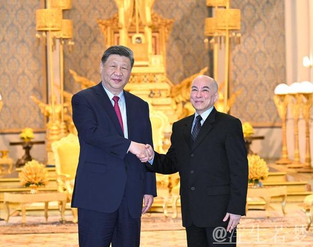 习近平与柬埔寨国王西哈莫尼举行会晤